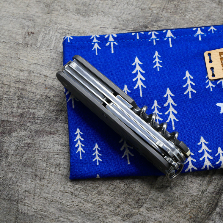 WOOD - HUNTSMAN - dark wash - fertig montiertes Taschenmesser - Titan Grade 5  (Ti 6AI 4V)  - 91mm
